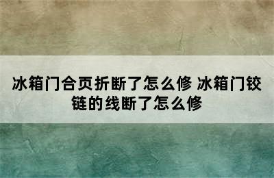 冰箱门合页折断了怎么修 冰箱门铰链的线断了怎么修